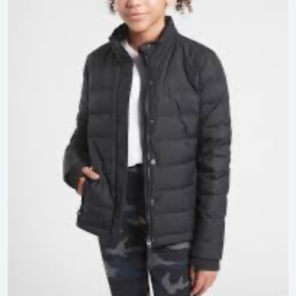 Athleta Girls can’t snow me down jacket black full zip up‎ coat size XXL -16